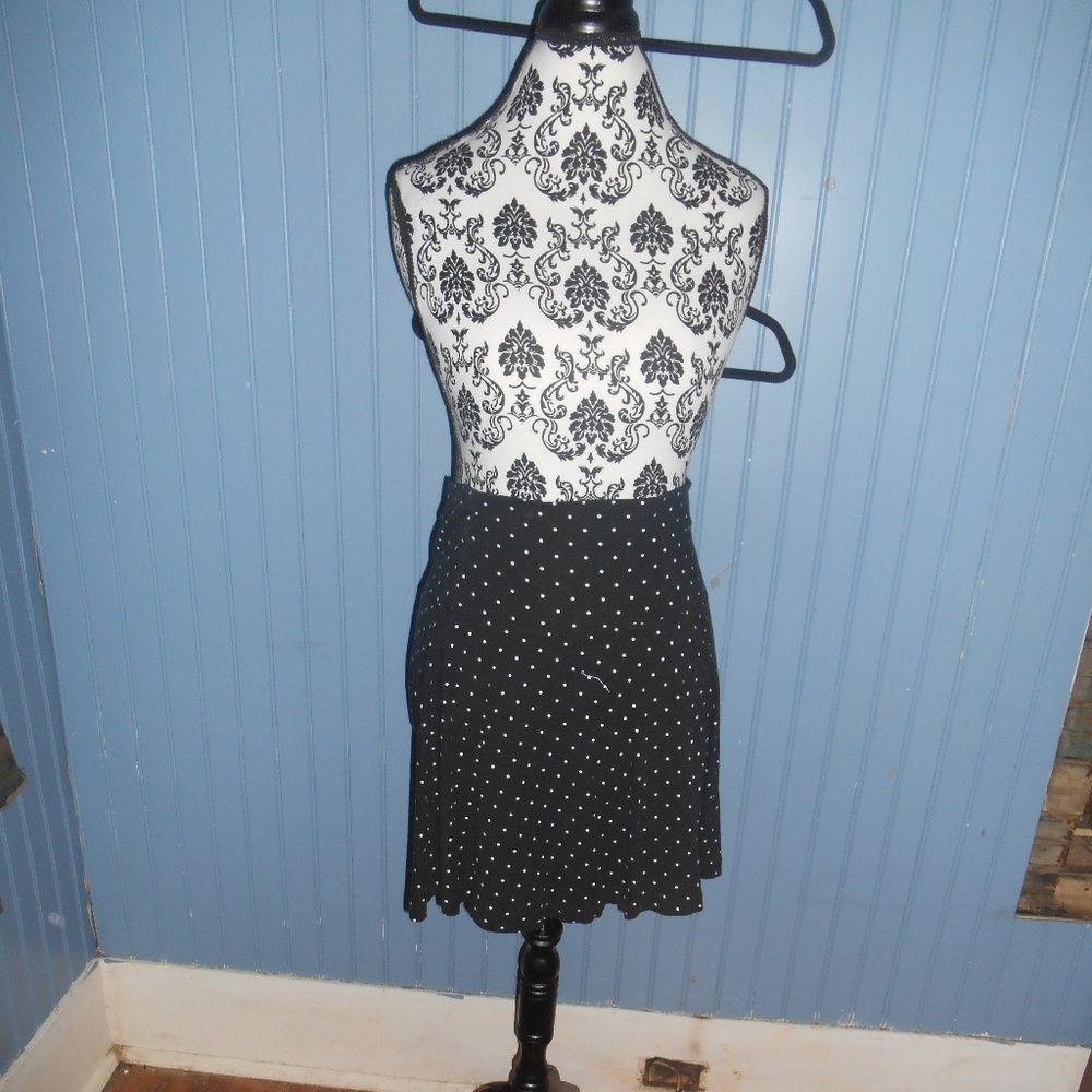 Black with White Polka dot Skirt